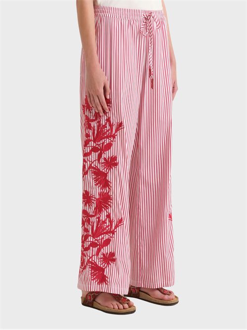 Jogger lungo in popeline con ricamo ramage MALIPARMI | JH80541522230B10