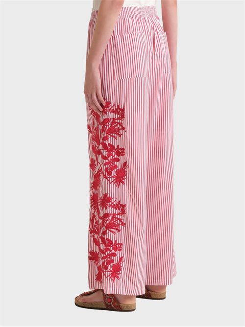 Jogger lungo in popeline con ricamo ramage MALIPARMI | JH80541522230B10