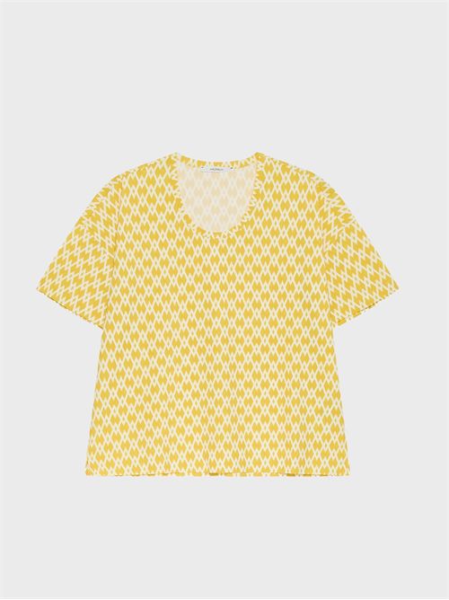 T-shirt in jersey stampato con motivo geometrico bicolore MALIPARMI | JK028970674B7010
