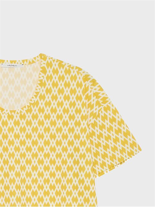 T-shirt in jersey stampato con motivo geometrico bicolore MALIPARMI | JK028970674B7010
