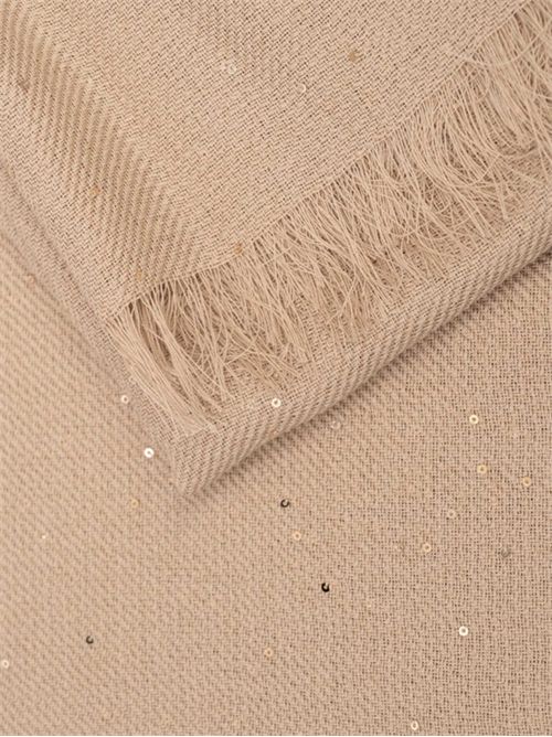 Scarf with sequins and fringed edges PESERICO | A31536C0CC750946