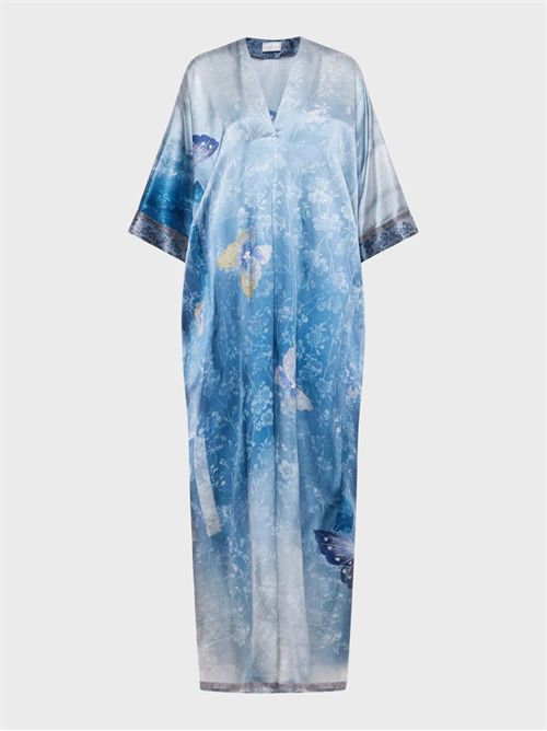 Kaftano lussuoso in seta con motivo farfalle PIERRE-LOUIS MASCIA | AB12658518029