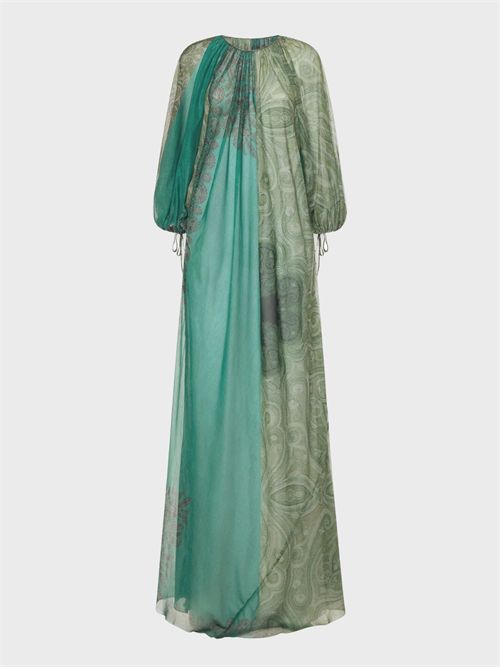 Abito lungo in cotone e seta con motivo paisley PIERRE-LOUIS MASCIA | AB12811518264