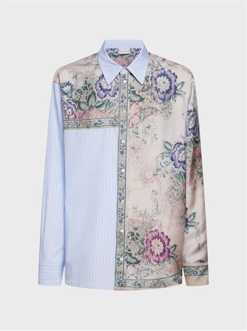 Camicia a maniche lunghe con patchwork floreale e righe PIERRE-LOUIS MASCIA | CML11873517862
