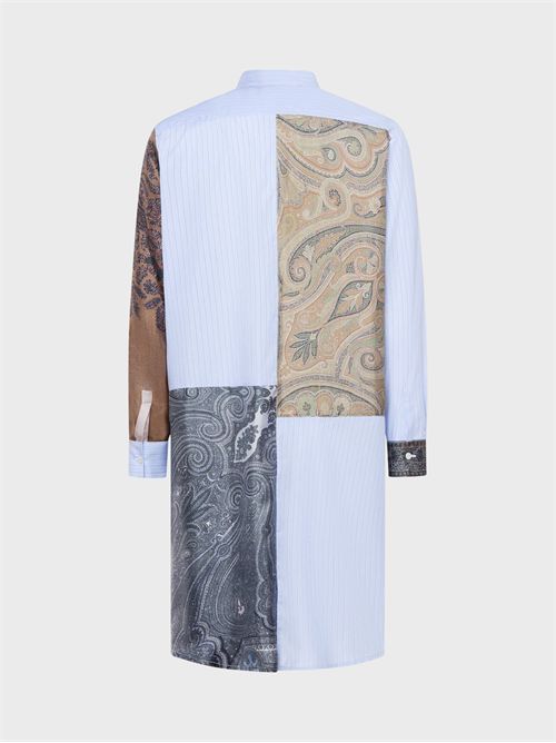 Abito chemisier midi con patchwork rigato e paisley PIERRE-LOUIS MASCIA | CML12698517863