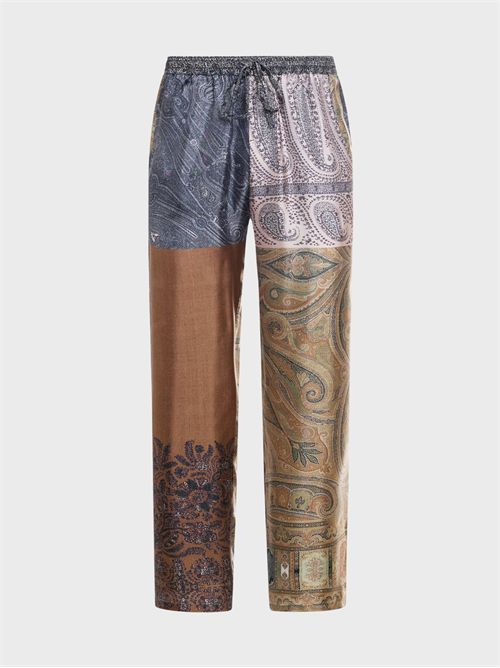 Pantaloni in seta con patchwork paisley PIERRE-LOUIS MASCIA | PT10959517915