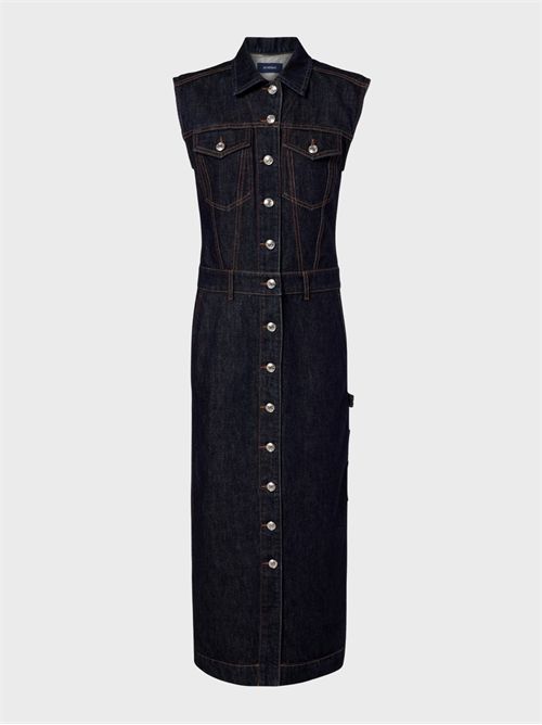 Dark-wash denim midi dress with button front SPORTMAX | 2612221015600001