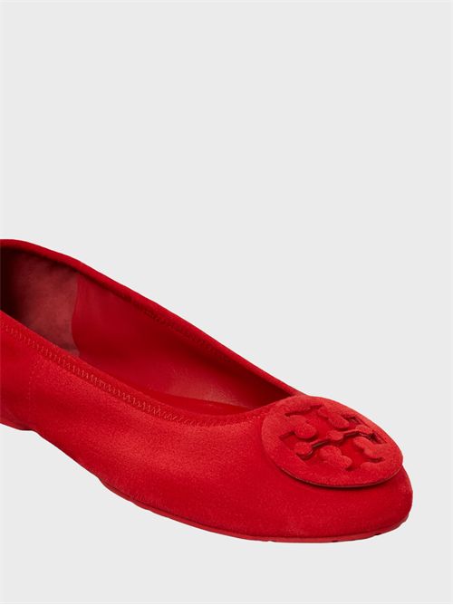 Foldable suede travel ballet flats with logo TORY BURCH | 177247675