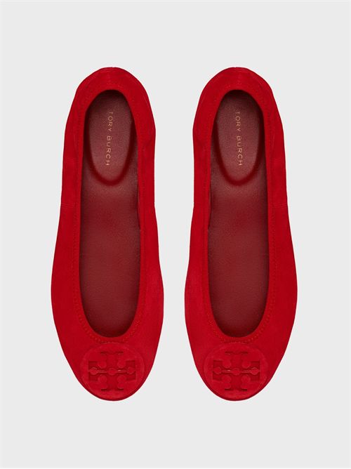 Foldable suede travel ballet flats with logo TORY BURCH | 177247675