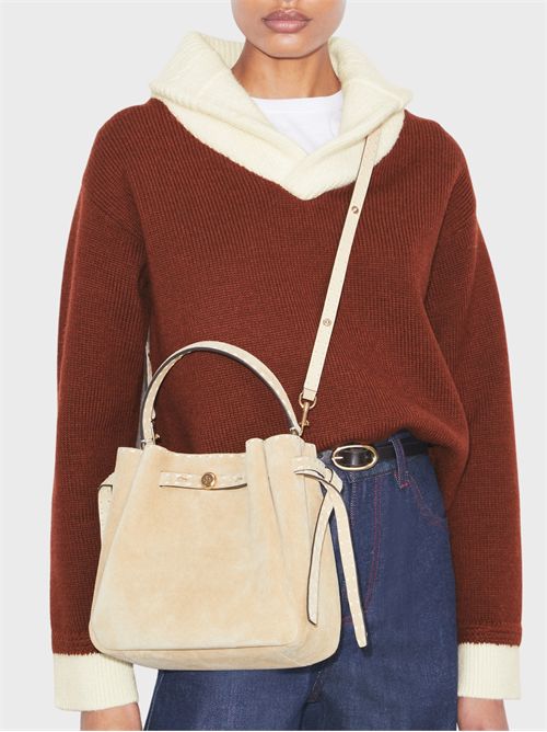 Borsa a secchiello piccola in suede con impuntura a vista TORY BURCH | 178664250