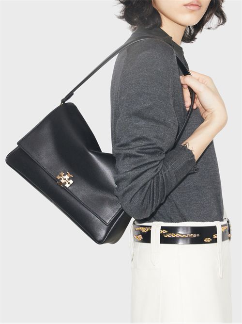 Medium Charlie shoulder bag in leather with flap TORY BURCH | 180726001