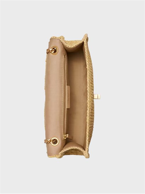 Kira Turnlock woven raffia shoulder bag TORY BURCH | 184122254