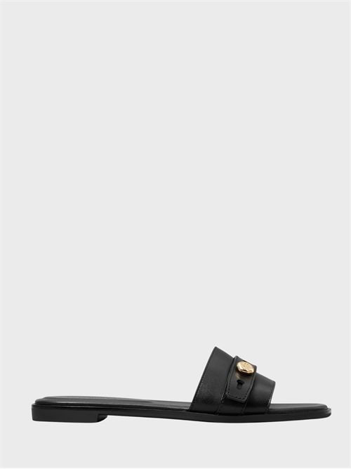 Romy slider sandal in leather with logo detail TORY BURCH | 181993006