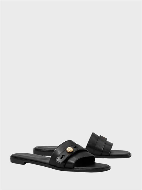 Romy slider sandal in leather with logo detail TORY BURCH | 181993006