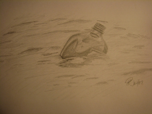 bottle in water