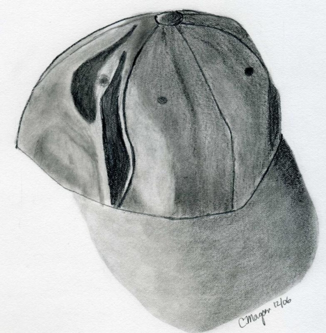 Worn baseball cap....