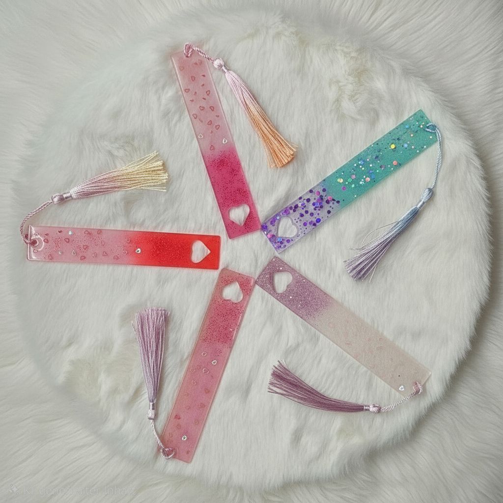 Handgefertigte Unikate: Magische Epoxidharz-Lesezeichen mit Quaste