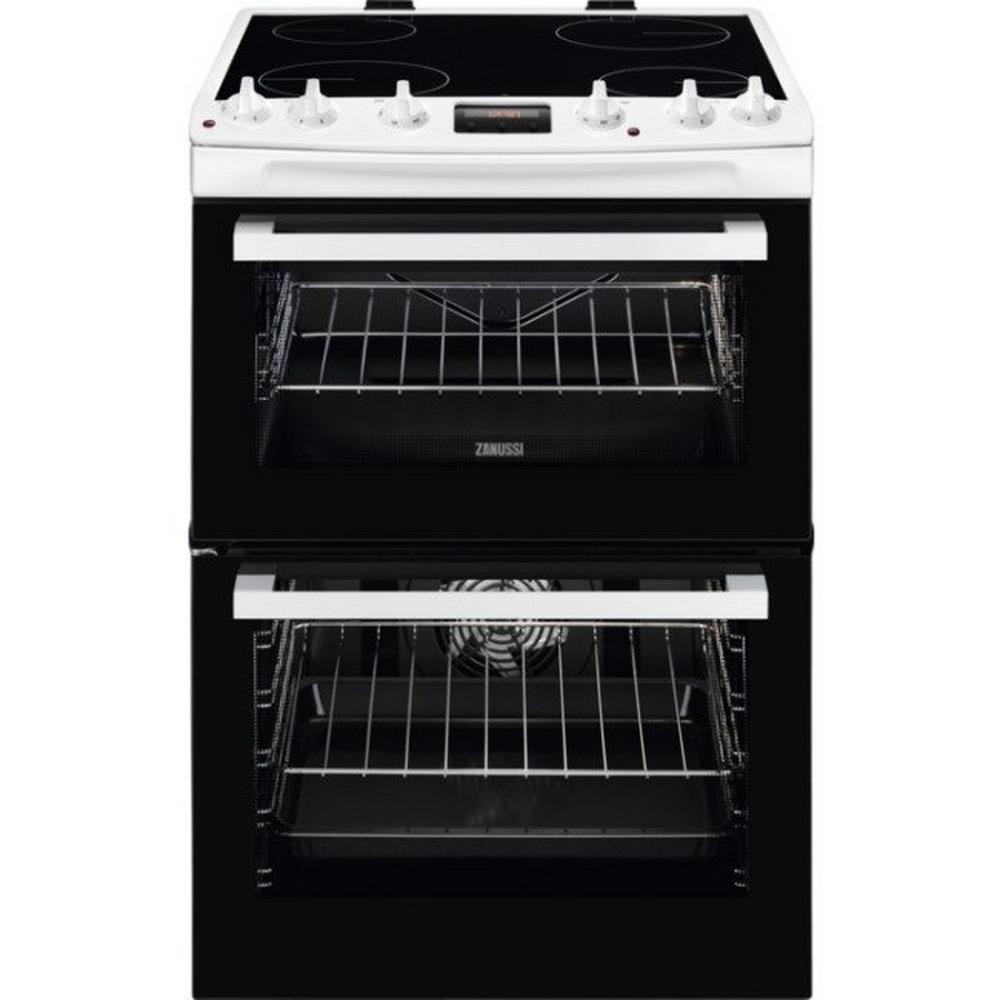 Zanussi ZCV66078Wa Electric Double Oven with Ceramic Hob .(60cm Wide)