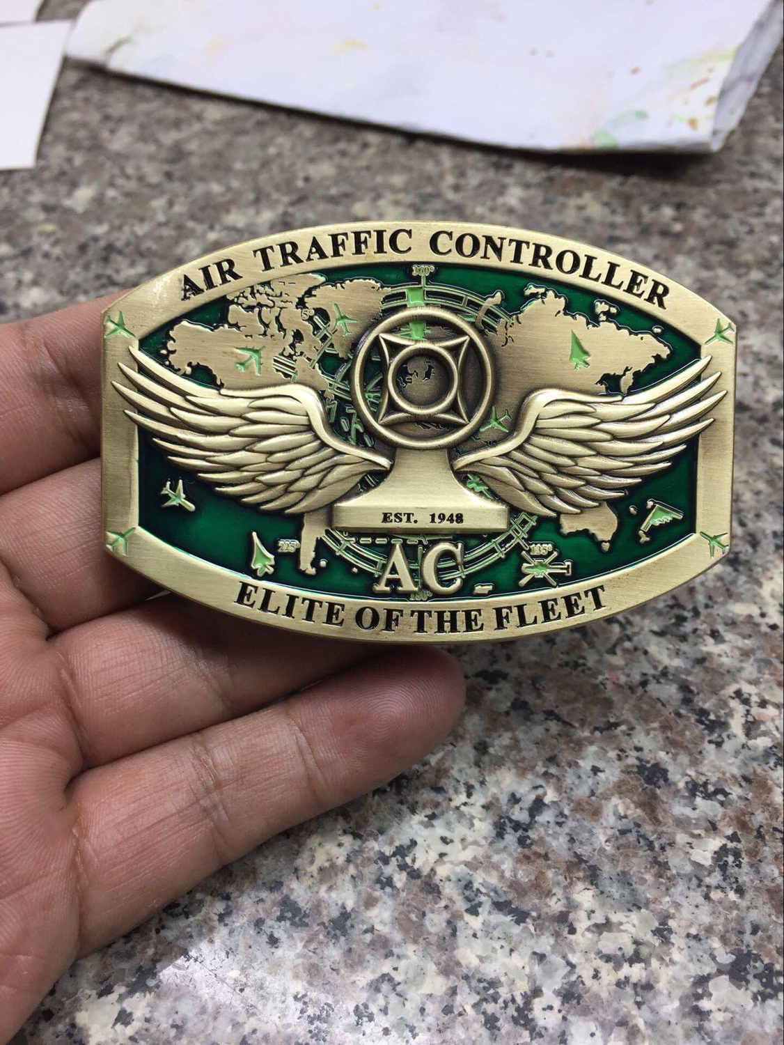 Navy Enlisted Custom Belt Buckle Air Traffic Controller AC