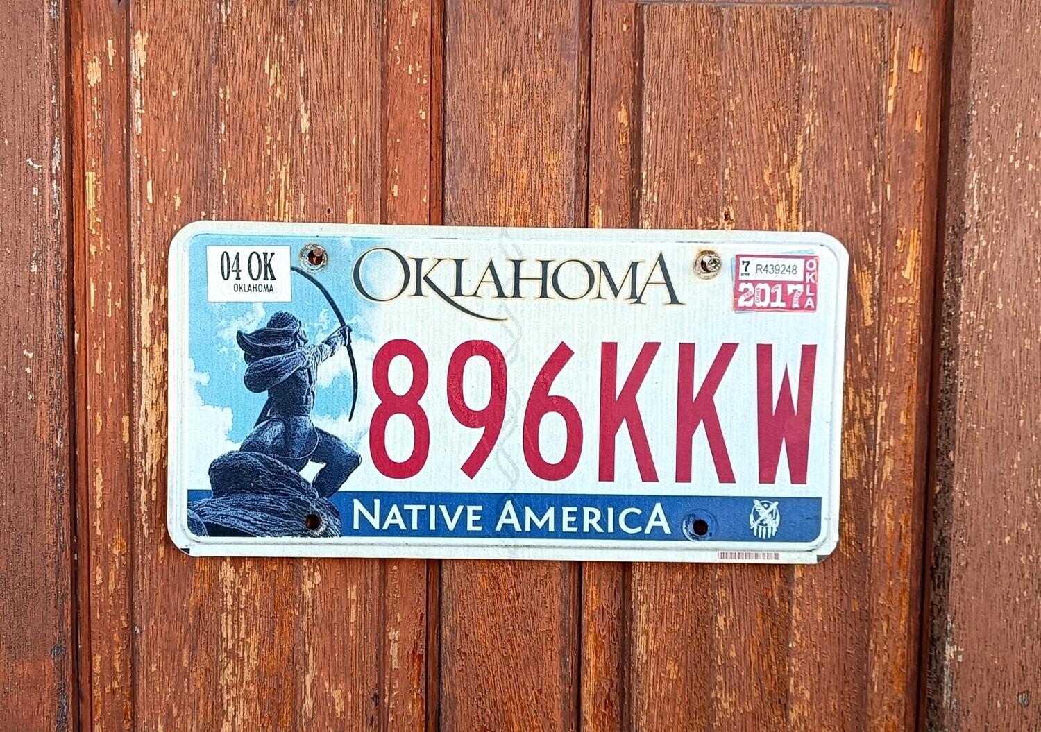 Plaque D'immatriculation Ancienne – Oklahoma 1957 – Peinture D'origine