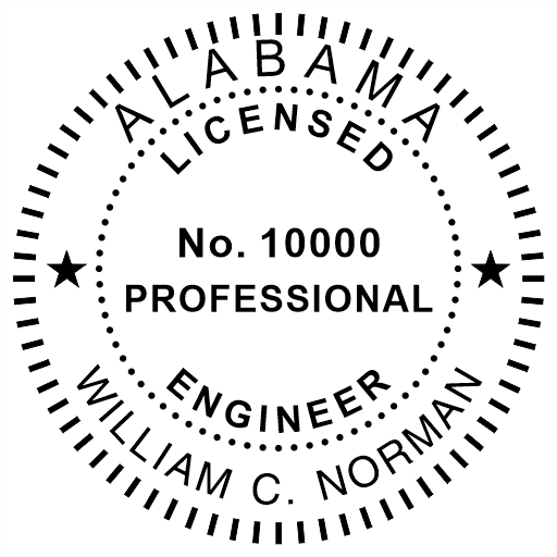 Alabama Professional Engineer Professional Engineer Seals and Stamps