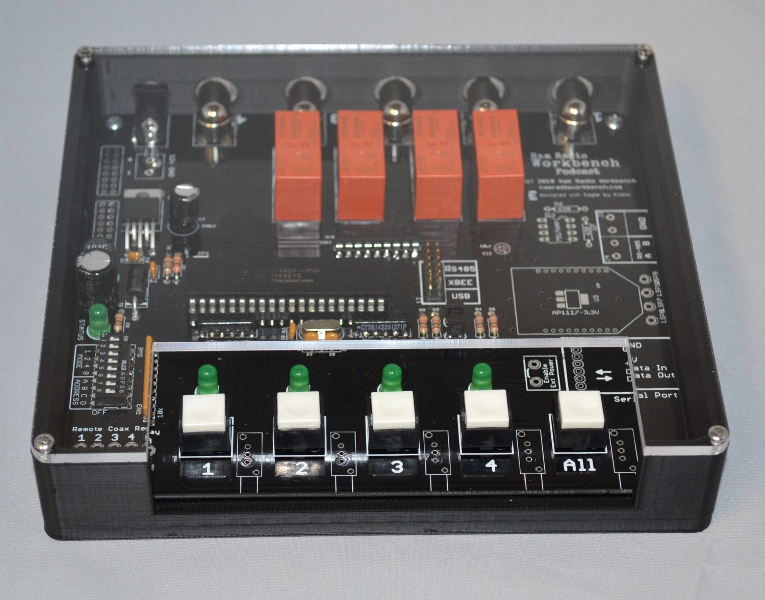 Ham Radio Workbench 4Port Coax Relay Case