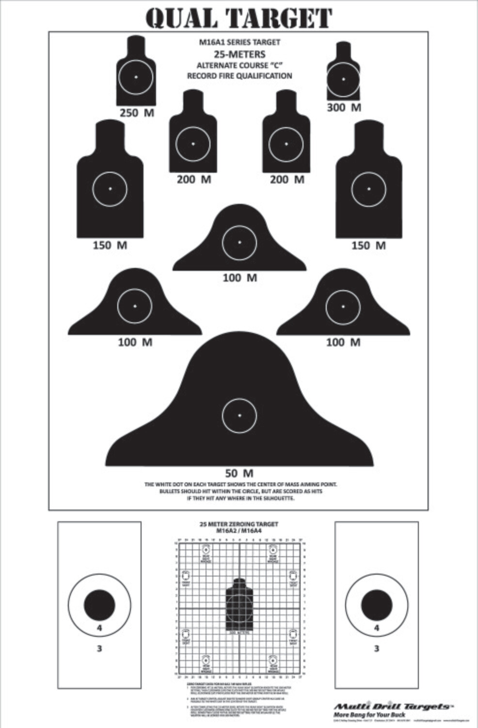 QUAL Target 10 pack Store Multi Drill Targets