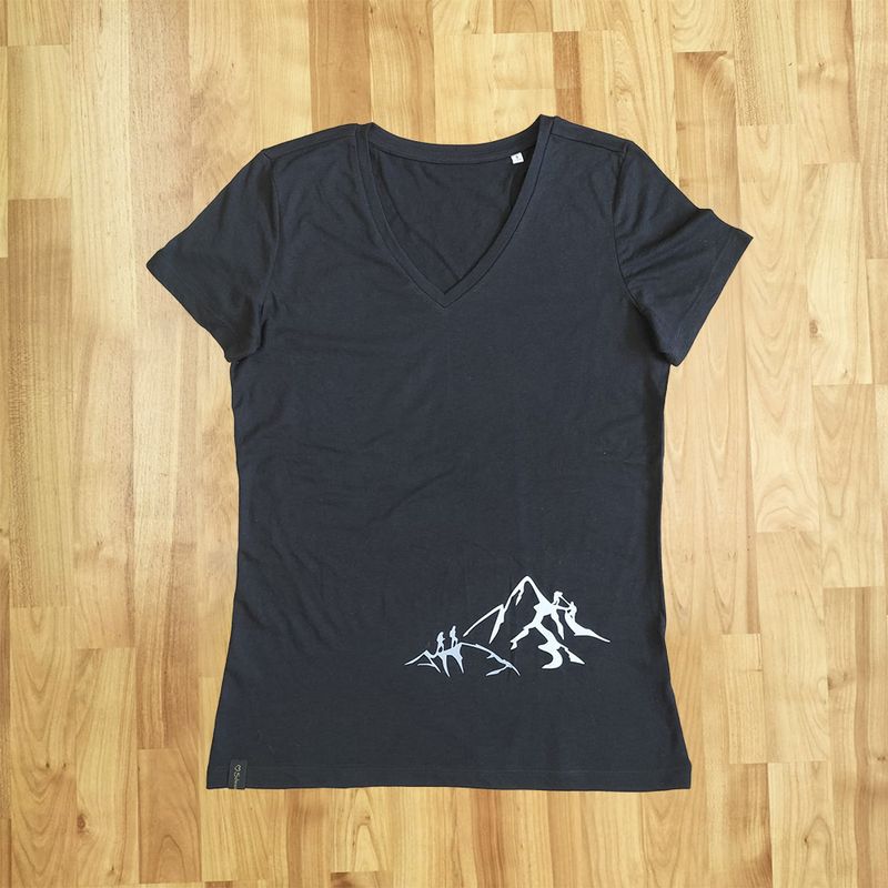 T-Shirt mit Berg Motiv oder Scherenschnitt Ärmel (Damen- &amp; Herrenschnitt)