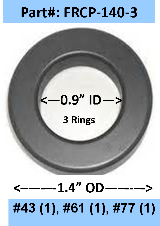 Ferrite Ring Combo Pack, FT140 .9" ID, 6 Rings Mix 43, 61, 77, RFI
