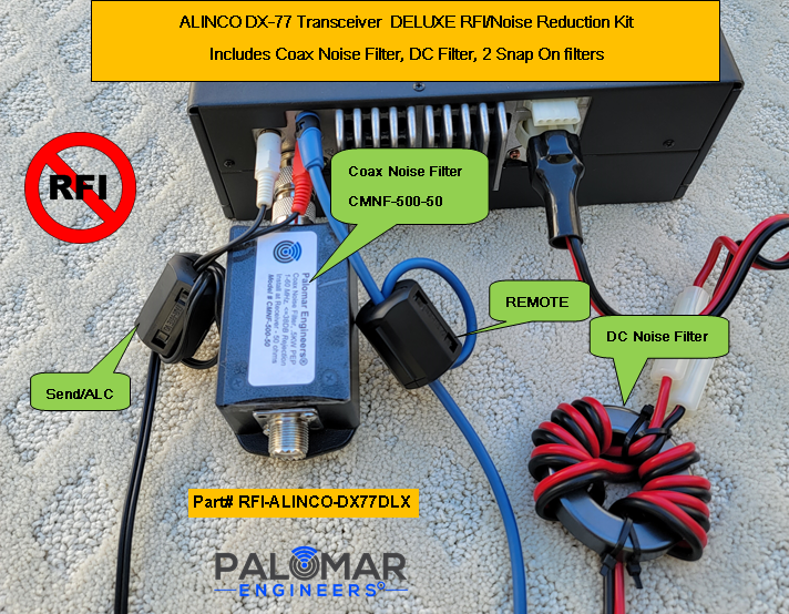 ALINCO DX77 Deluxe Transceiver RFI Kit 3 RFI/Noise Reduction Filters