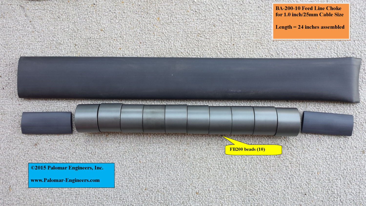 Slip On Coax Feed Line Choke 1"/25.4mm cable, 1.8300 MHz Antenna