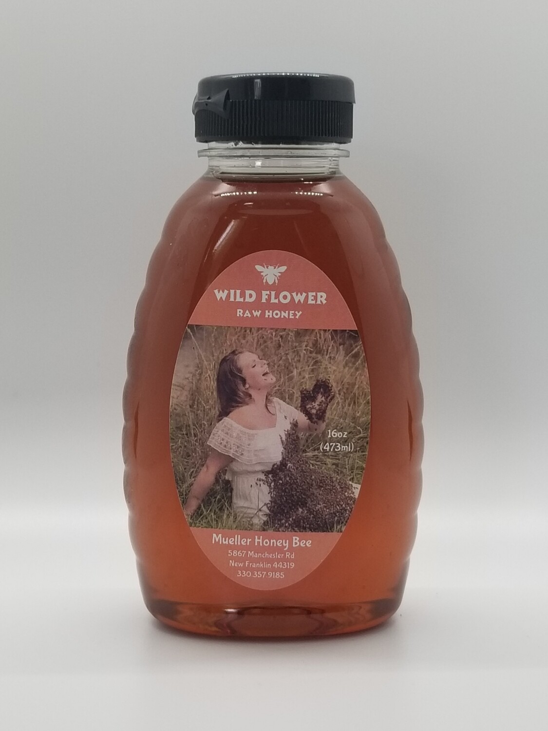 16 oz Raw Wild Flower Honey