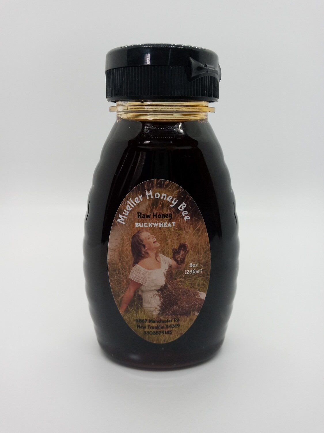 8 oz Raw Buckwheat Honey