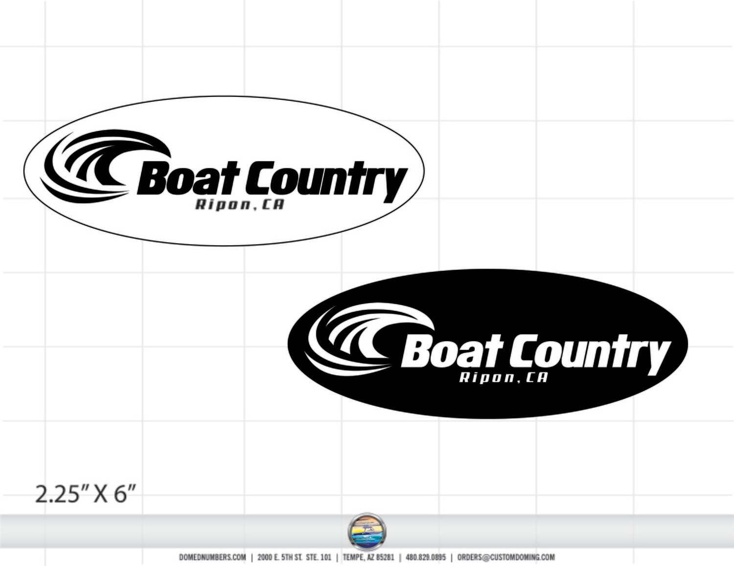 Boat Country domed decals
