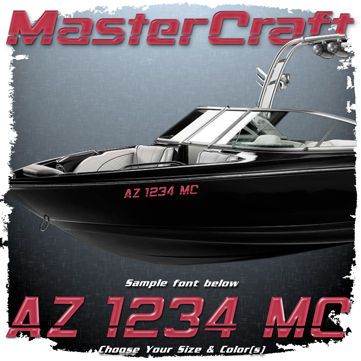 MasterCraft Registration, 90's edition with line, Choose your color