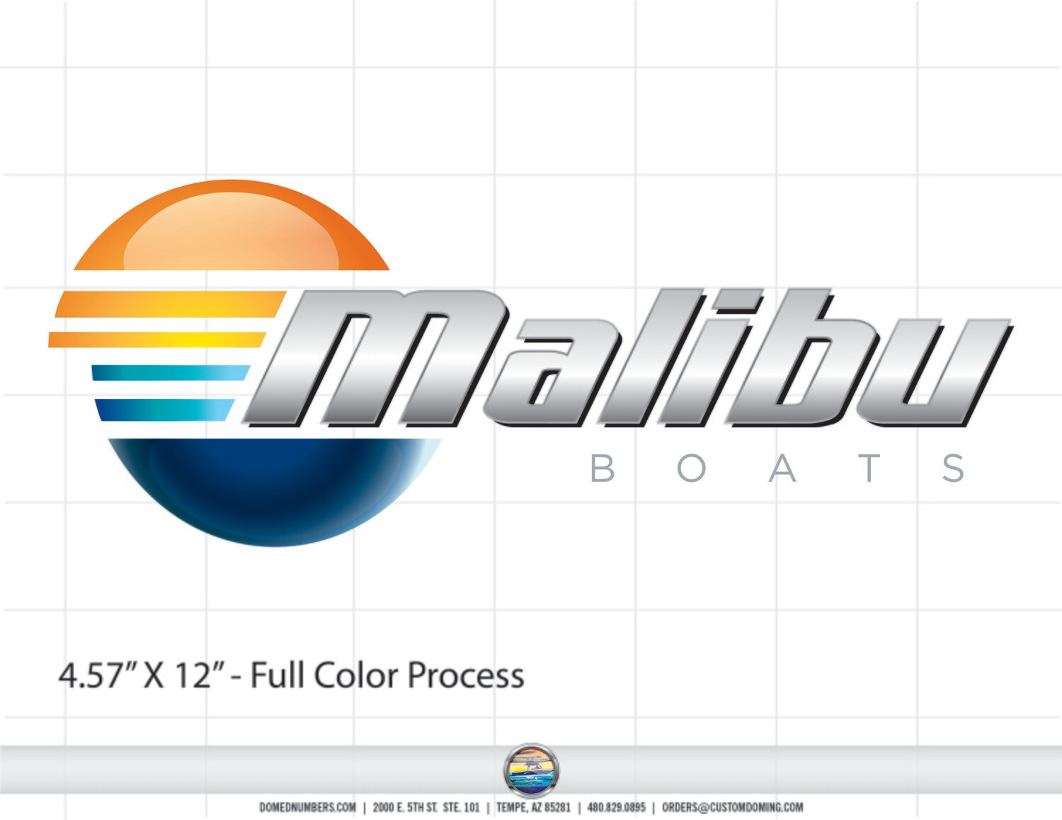 Domed Malibu Boats Window Decal