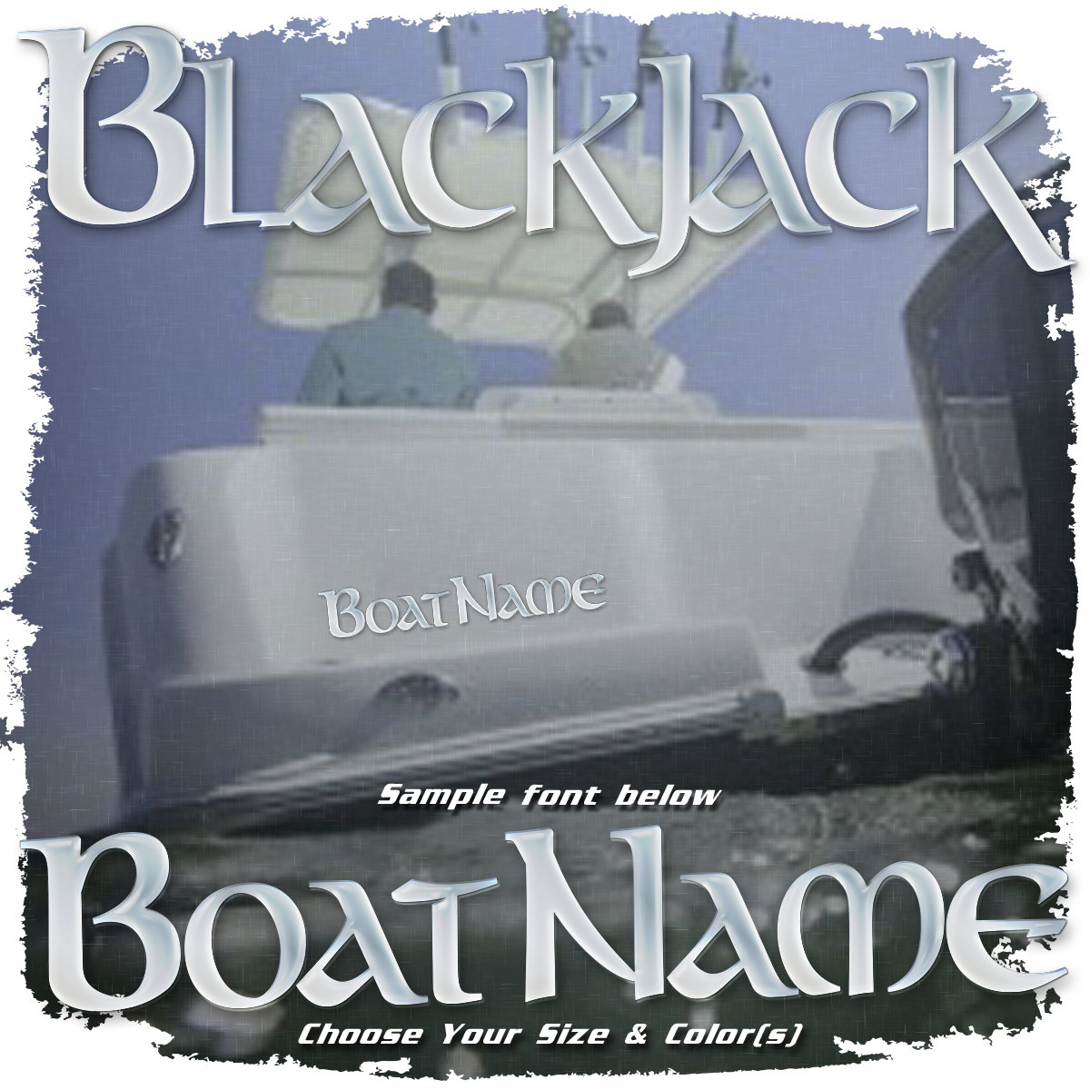 Domed Boat Name in the BlackJack Font