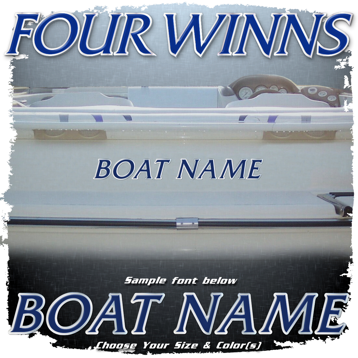 Domed Boat Name in the Four Winns Font v1