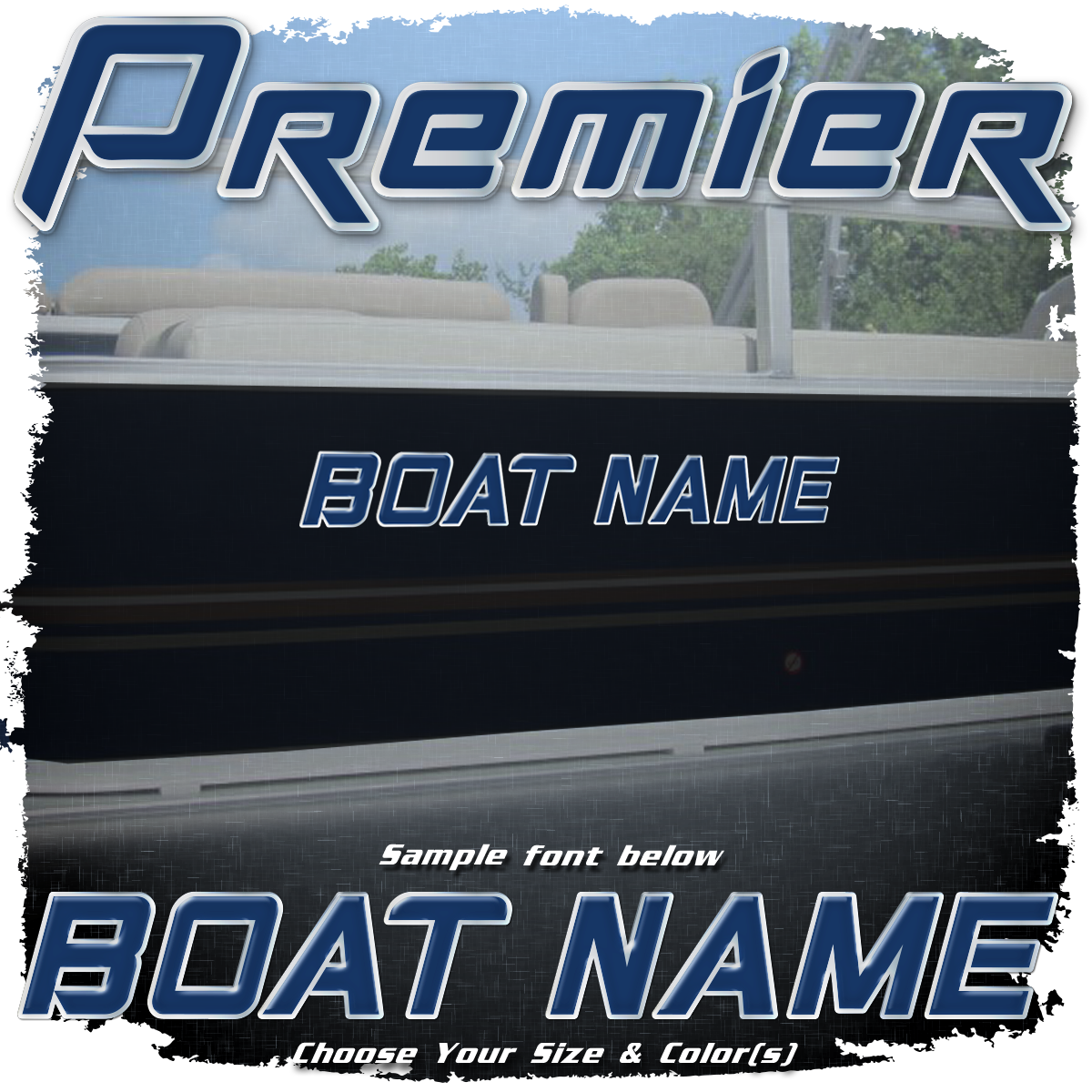 Domed Boat Name in the Premier Font v1