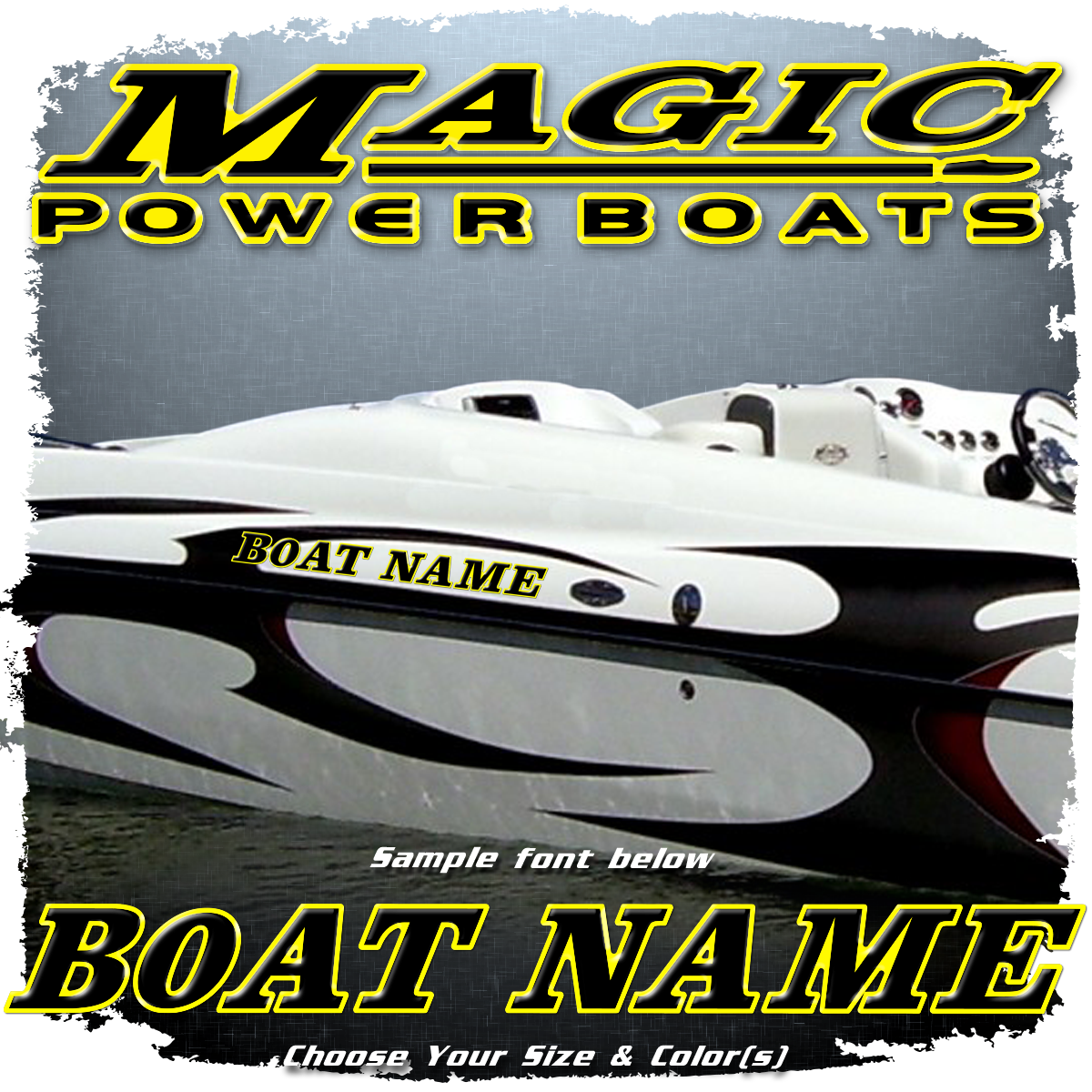 Domed Boat Name in the Magic Font