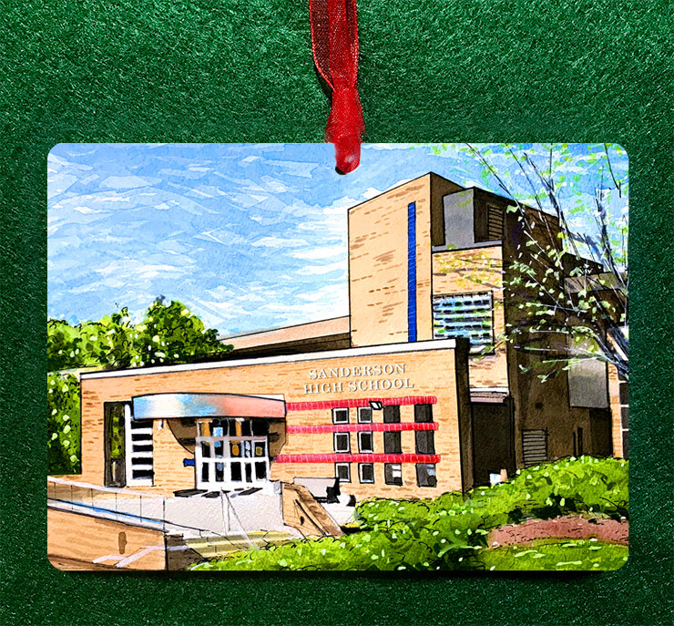 Raleigh, NC Sanderson High School Personalized Ornament