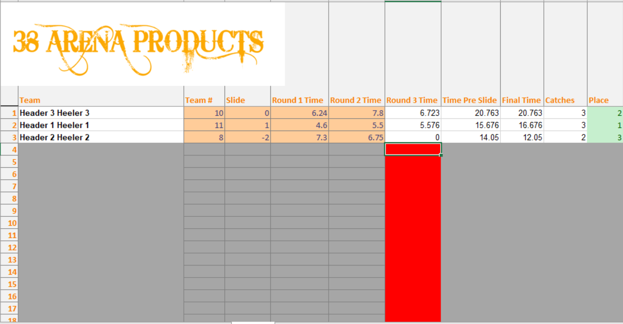 3 head Progressive Team Roping Program with slide/handi Store 38
