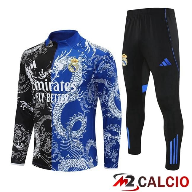 Insieme Tuta Calcio Real Madrid Nero Blu 2025/2026
