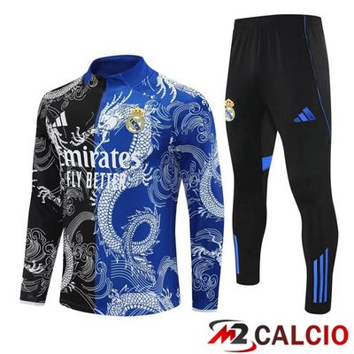 Insieme Tuta Calcio Real Madrid Nero Blu 2025/2026