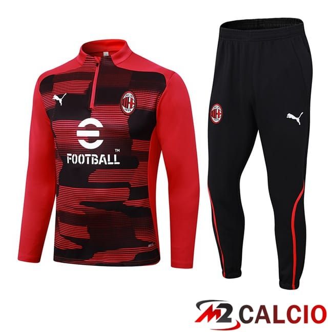 Insieme Tuta Calcio AC Milan Nero Rosso 2024/2025