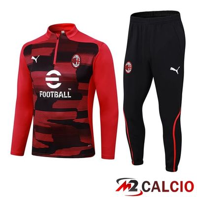 Insieme Tuta Calcio AC Milan Nero Rosso 2024/2025
