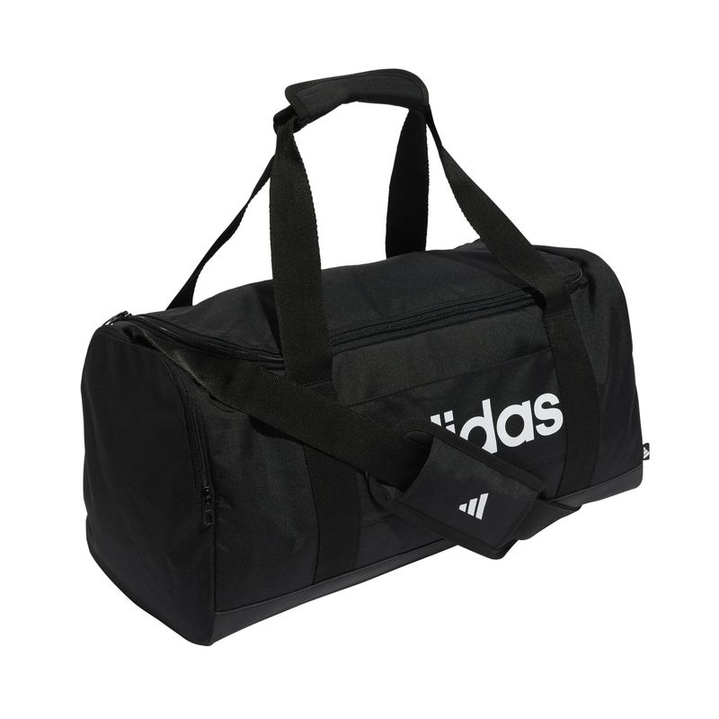 Borsa sportiva di formato piccolo adidas Linear 2 stili. nero e rosso.