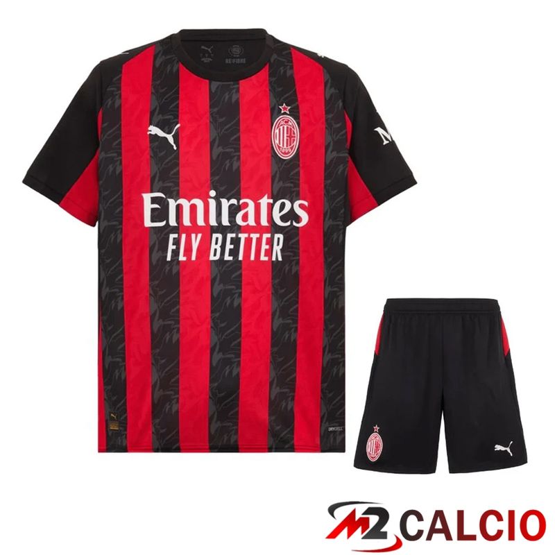 Maglie Calcio AC Milan Prima Rosso Nero 2025/2026
