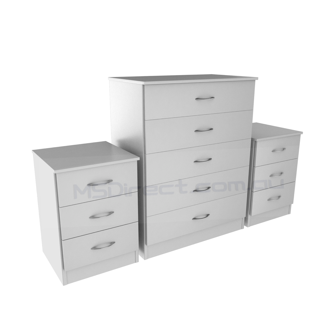 3 Piece Chest of Drawers Set Wardrobe