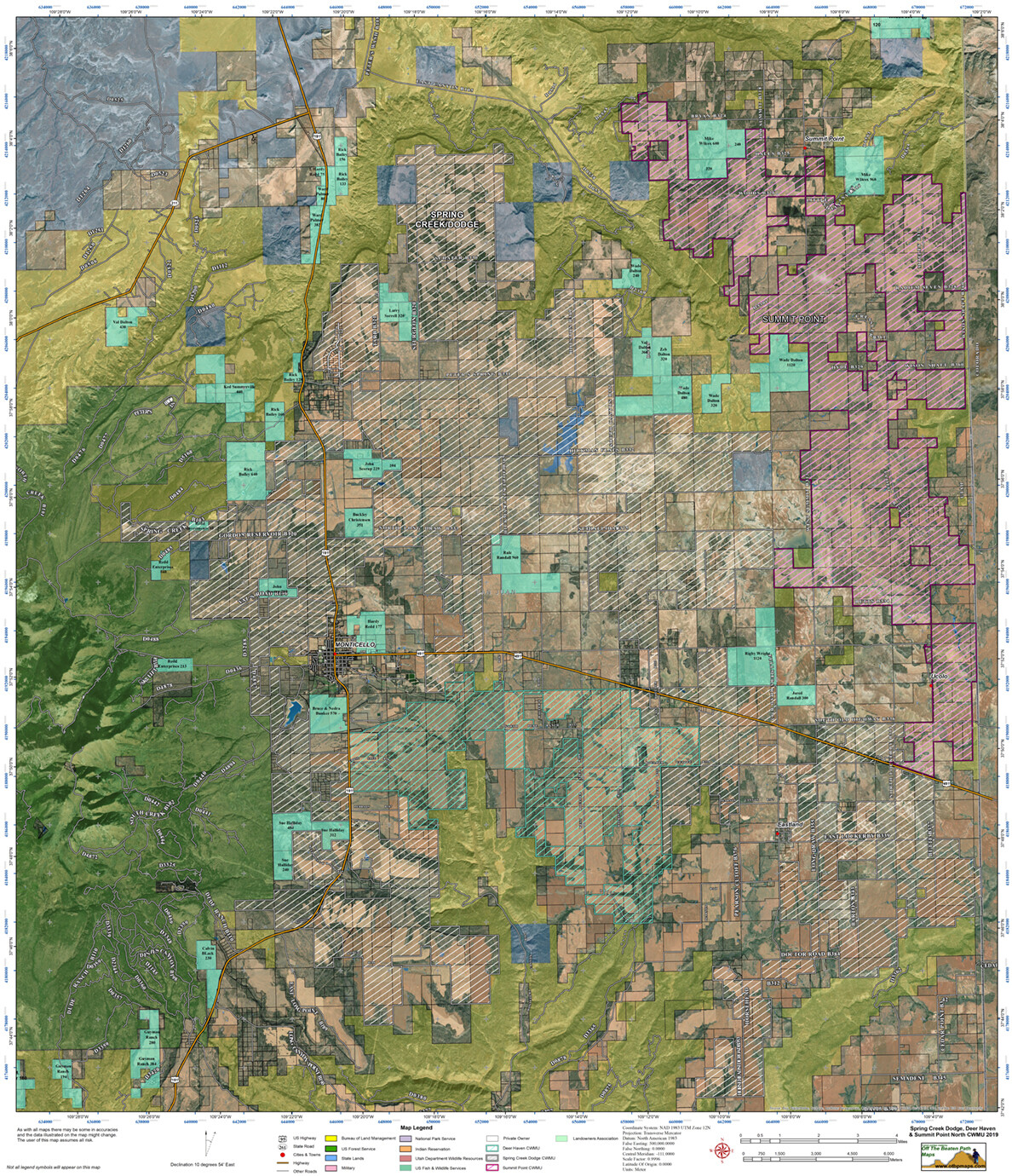All CWMU Hunting Units Monticello Utah Area 2020